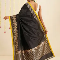 Jaypore Black Silk Banarasi Saree image 2