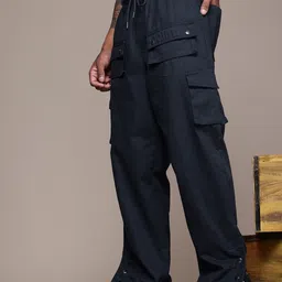 The Roadster Life Co. Men Pure Cotton Relaxed Fit Cargos Trousers-picture-19