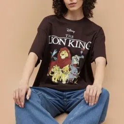 Ginger by Lifestyle Brown Graphic T-Shirt-image-0