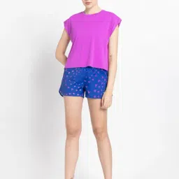 adidas Purple LOOSE Printed T-Shirt-image-45