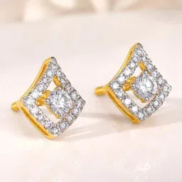 GIVA Lab Grown Diamond 18k (750) Gold Earrings for Women-picture-22