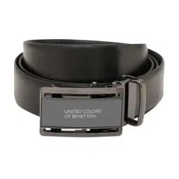 United Colors of Benetton Black Stovall Textured Leather Formal Belt-picture-42