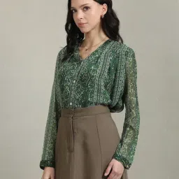 U.S. Polo Assn. Green Printed Top image 3