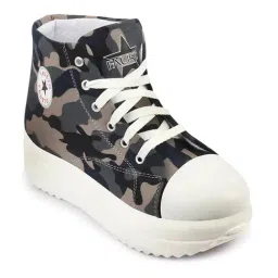 Fausto Women's Grey Ankle High Sneakers image 3