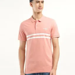 Levi's Pink Cotton Regular Fit Striped Polo T-Shirt-picture-34