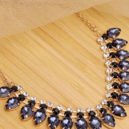 SOHI Blue Designer Stone Necklace-picture-37