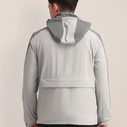 U.S. Polo Assn. Blue Regular Fit Colour Block Hooded Jacket image 2