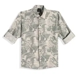 Cavio Grey Cotton Floral Shirt-picture-38