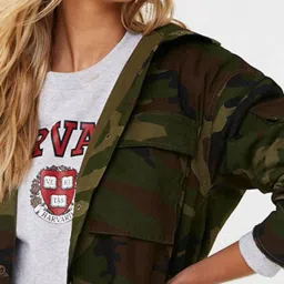 Forever 21 Olive Camo Print Jacket image 5
