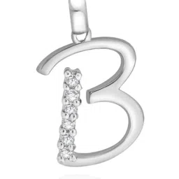 Taraash 92.5 Sterling Silver 'B' & 'H' Initial Letter Couple Pendants image 2