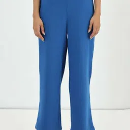 Femmella Blue Cotton Regular Fit Trackpants-picture-13