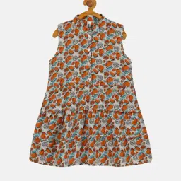 Kiddopanti Kids White Printed Dress-image-23