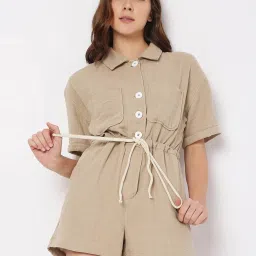 Vero Moda Beige Cotton Jumpsuit image 1