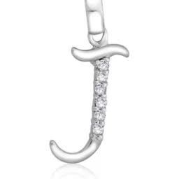 Taraash 92.5 Sterling Silver 'J' & 'J' Initial Letter Couple Pendants image 2