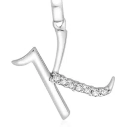 Taraash 92.5 Sterling Silver 'K' & 'H' Initial Letter Couple Pendants image 2