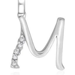 Taraash 92.5 Sterling Silver 'M' & 'V' Initial Letter Couple Pendants image 2