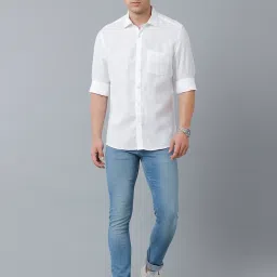 Linen Club White Regular Fit Linen Shirt image 5