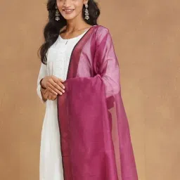 Fabindia Purple Woven Dupatta image 4