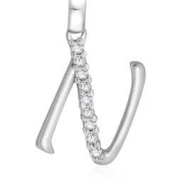 Taraash 92.5 Sterling Silver 'N' & 'H' Initial Letter Couple Pendants image 2