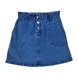 Gini & Jony Kids Navy Solid Skirt image 1