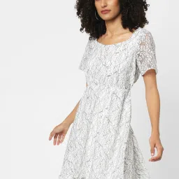 Only White Printed A Line Dress image 4