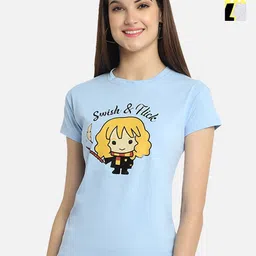 Tromko Women Pack of 2 Typography Printed Round Neck Cotton Regular Fit T-shirts-image-84