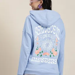 HERE&NOW Graphic Printed Pure Cotton Hooded Sweatshirt-picture-27