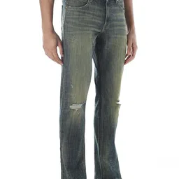 Jack & Jones Men Regular Fit Low-Rise Mildly Distressed Heavy Fade Stretchable Jeans image 3