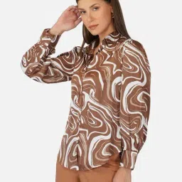 PURYS Brown Printed Shirt image 3