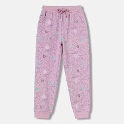 Blue Giraffe Girls Purple Printed Joggers-image-21