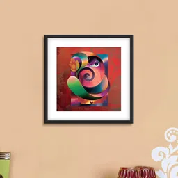 999Store Red & Purple Sri Ganesha Cotton Canvas Digitally Printed Wall Art image 1