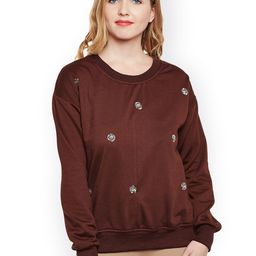 Belle Fille Women Brown Solid Sweatshirt-picture-16