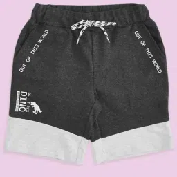 Pantaloons Junior Black & Grey Cotton Color Block Shorts-picture-28