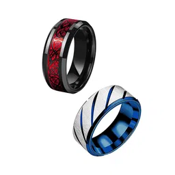 MEENAZ Men Set Of 2 Silver-Plated Finger Rings-image-69