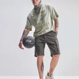 HIGHLANDER Men Bugs Bunny Typography Printed Round Neck Oversized T-shirt image 4