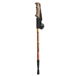 add gear AI ONE Trekking Pole Ultrastrong 7075 Aerospace Aluminum Foldable 135 cm Anti-Shock - Cork Handle Hiking Walking Sticks All Terrain Mountaineering Trekking Pole (Orange) image 1