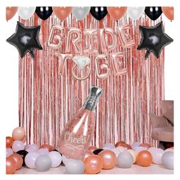 Bubble Trouble Bride to Be Balloons Backdrop Curtain Decoration Set Combo of 46 Pcs-picture-12