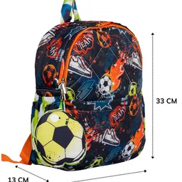 Rosada Soccer Printed Backpack for Kids With Matching Keychain hanging, Waterproof Trendy and Spacious Kids Backpack, Stylish Bag for Kids - Medium(11 Inches) image 2