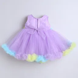 The Magic Wand Woven Sleeveless Floral Applique & Ruffle Detailed Dress - Lavender image 3