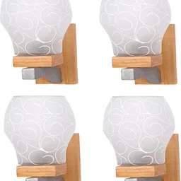 1ST TIME White & White Printed Wood Contemporary Abstract Shaped Shaped Wall Lamp-picture-37