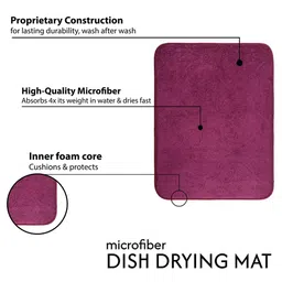 Kuber Industries 2-Pcs Maroon Non Slip Dish Drying Mats image 4