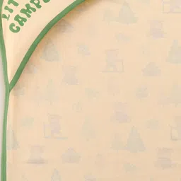 Babyoye Interlock Knit Hooded Wrapper With Teddy Print Pack Of 2 L 27 x B 22 cm - Brown & Light Green image 4