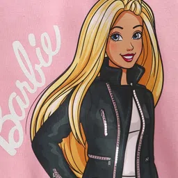 Barbie by Tiny Girl Woven Mattel Featuring Full Sleeves Character Printed Sweatshirt - Pink image 5