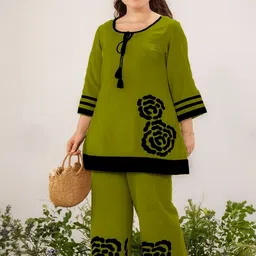 Naida Floral Printed Round Neck Regular Sleeves Straight Kurta With Palazzos-picture-19