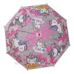 KARBD Translucent Unicorn Auto Open Kids Umbrella with Whistle - Dark Pink image 5
