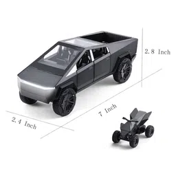 sve 1:32 CYBERTRUCK Diecast Metal Pullback Toy car with Openable Doors, lights And sound music [Colors as Per Stock] image 5
