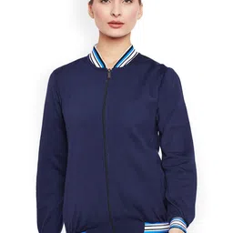 Belle Fille Women Navy Blue Solid Lightweight Tailored Jacket-picture-24