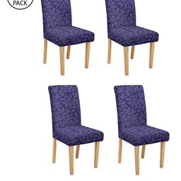 Cortina Set Of 4 Purple Printed Chair Covers-picture-26