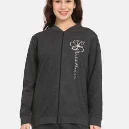 Rosaline by Zivame Black Printed Sweatshirt image 1