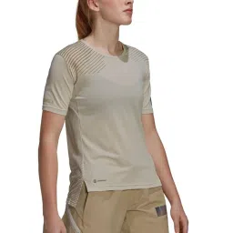 adidas Beige Printed Sports T-Shirt image 1